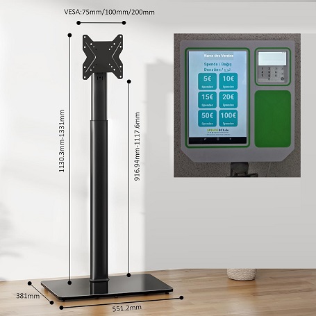 Kauf: 1× Spendebox für den Innenbereich / trockene Bereiche inkl. Standfuß – 699,00 € einmalig + SIM-Karte (83,88 € jährlich)